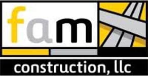 Logo for FAM Construction, a joint venture between Ferrovial Construction and Allan Myers, VA